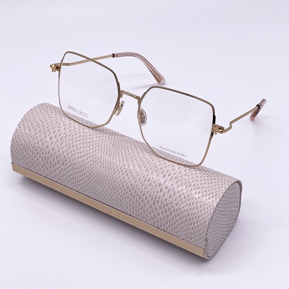 NEW JIMMY CHOO JC262 J5G GOLD SQUARE WOMEN’S EYEGLASSES JIMMY CHOO JC 262 GOLD - Picture 3 of 11